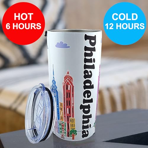 Philadelphia City Themed 20oz Insulated Tumbler - Stainless Steel Travel Mug
