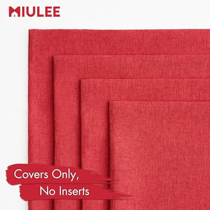 Outdoor Waterproof Christmas Pillow Covers Set of 4 - 18x18 Inch Red