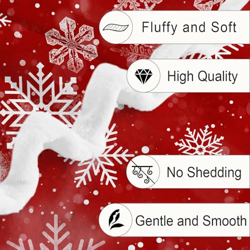 Christmas Red Snowflake Throw Blanket 60x80 Inches Fuzzy Warm Couch Sofa