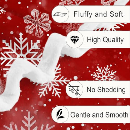 Christmas Red Snowflake Throw Blanket 60x80 Inches Fuzzy Warm Couch Sofa