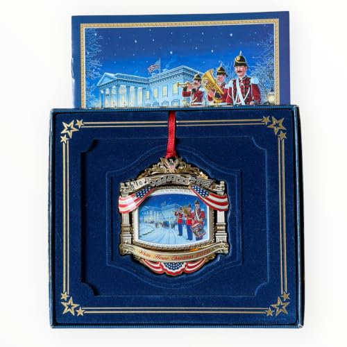 2010 White House Christmas Ornament US Marine Band Gold Finish - Patriotic Decor