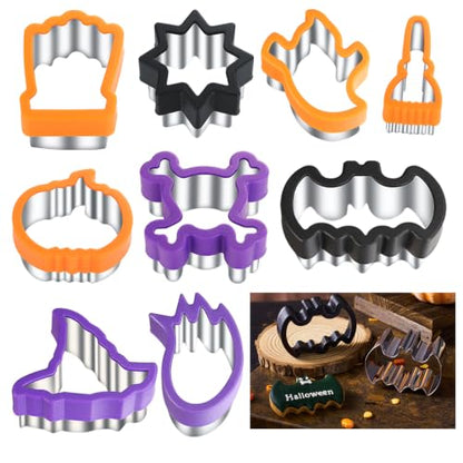 Halloween Cookie Cutters Set - Stainless Steel Shapes with Comfort Grips, 2-3 Inches
