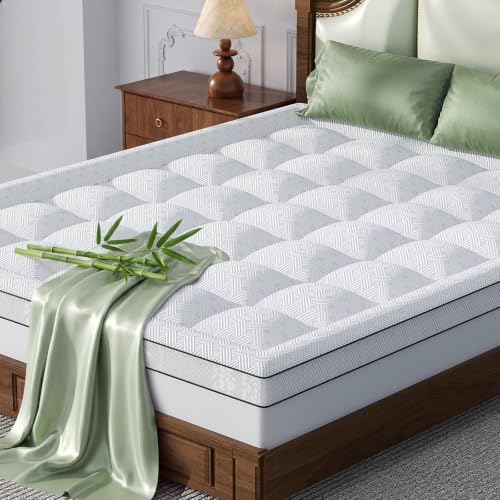 White Queen Mattress Topper Pillow Top 3 Inch Thick Shredded Memory Foam