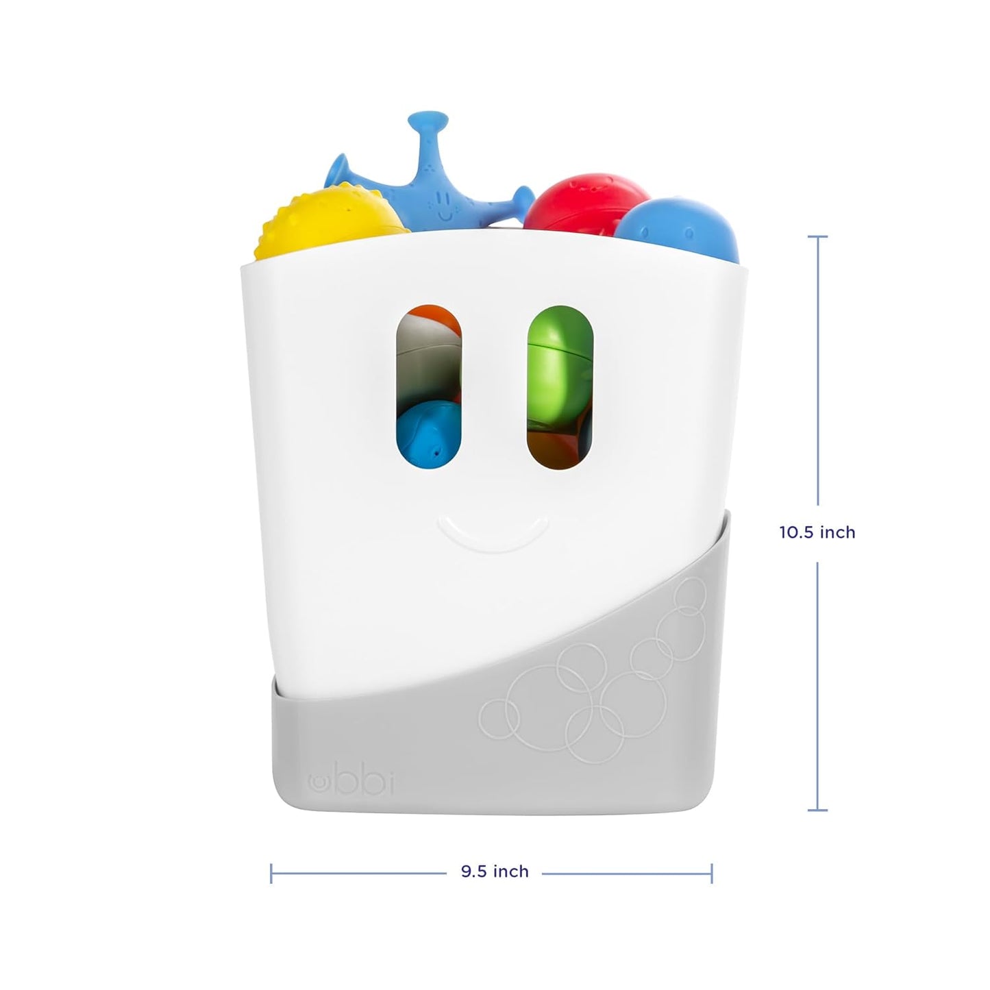 Ubbi Bath Toy Organizer - Freestanding Caddy with Removable Drying Rack for Toddlers | Gray