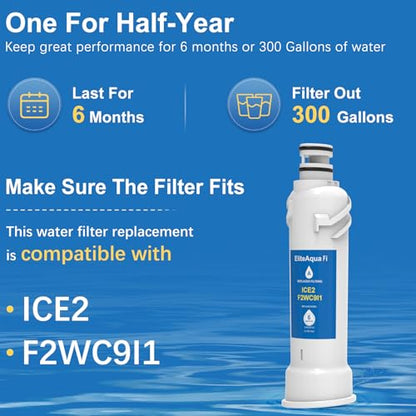 Ice Maker Water Filter Pack - Compatible with 50 Ib Machines, NSF/ANSI Certified