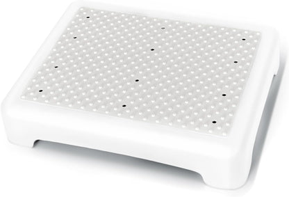 Skiennix Bed Step Stool - Comfortable TPE Soft Pad for Seniors | 600lb Heavy Duty Anti-Flip Design (White-Grey)