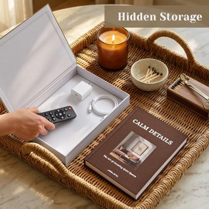 Decorative Linen Faux Book Set - Oatmeal-Brown, 2 Sizes for Home & Office