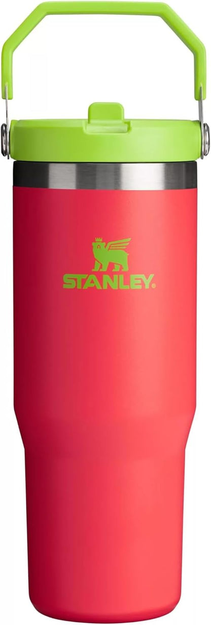 STANLEY Stainless Steel IceFlow Tumbler - Flip Straw Design | Hibiscus, 30 oz Capacity