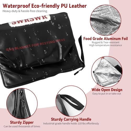 Leather BBQ Blanket for Resting Meat - Large Juicy Briskets & Turkey, Reusable Gift for Men & Dad