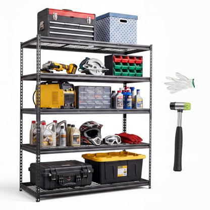 Heavy Duty 5-Tier Garage Storage Shelves 60 x 24 x 71.4 in Black