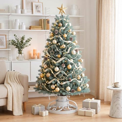 Christmas Tree Stand with Water Reservoir - White, Supports Trees Up to 8.5ft