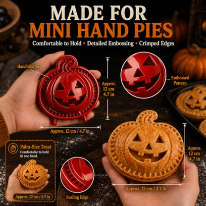Halloween Mini Hand Pie Mold Set - Pumpkin Shape, Festive Baking Cutter