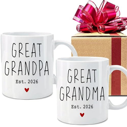 Great Grandparents EST 2026 Mug - White - Pregnancy Announcement Gift