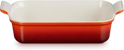 Le Creuset Stoneware Heritage Rectangular Dish - 2.5 Qt. (10.5" x 7") in Cerise - Durable & Stylish