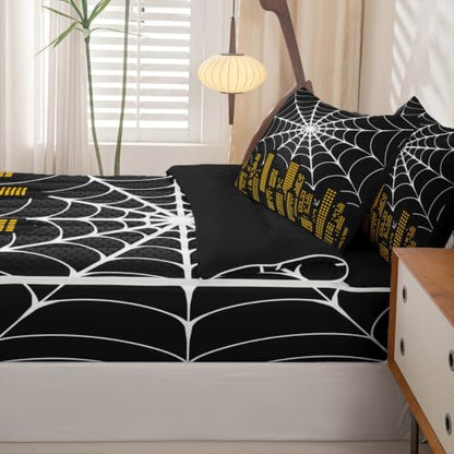Yellow Twin Zipper Bedding Set with Comforter, Sheets & Pillowcases - Hero Theme Kids Bedding