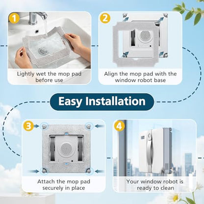 14 Pack Replacement Microfiber Mop Pads for ECOVACS WINBOT Mini Window Cleaning Robot - Variation of WINBOT Mini Mop Pads
