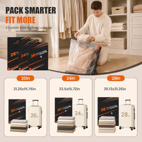 Rechargeable Vacuum Storage Bags 10-Pack Set with Portable Pump for Travel & Home