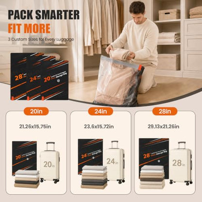 Rechargeable Vacuum Storage Bags 10-Pack Set with Portable Pump for Travel & Home