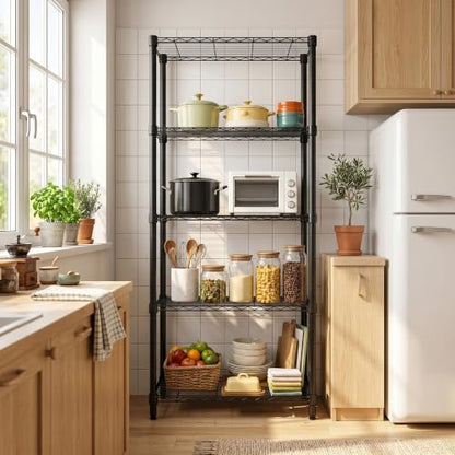 Heavy Duty Metal Storage Shelves 4-Tier Garage Organizer, Adjustable & Rust-Resistant