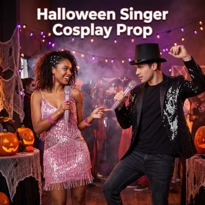 Fake Microphone Props Rose Gold 2 Pack Costume Stage Party Accessories