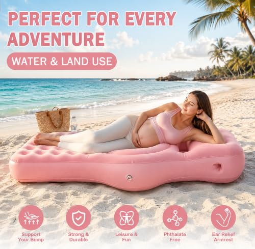 Inflatable Pregnancy Sleep Pillow for Stomach Sleeping Pink - Maternity Support