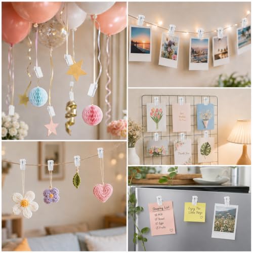 Self-Adhesive Wall Clips for Photos & Decor - 50 Pack