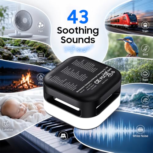 Black White Noise Machine & Portable Sound Machine for Baby & Adults