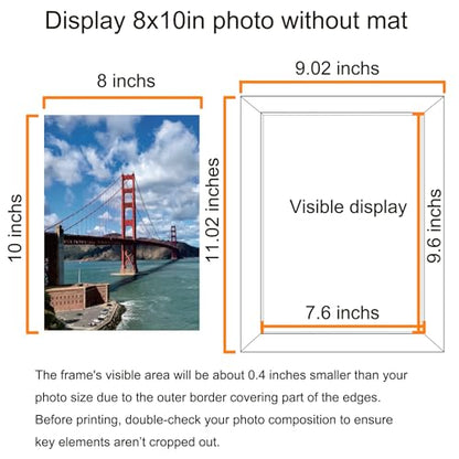 8x10 Picture Frame Set of 6 with Real Glass - Black Home Decor