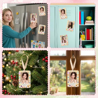 Magnetic Wooden Picture Frame Set for Crafts - 16 Pack DIY Photo Display
