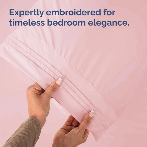 King Pillow Cases by [Brand Name] - Ultra Soft Hotel Quality Covers | 4-Piece Set in Baby Pink - Wrinkle & Fade Resistant
