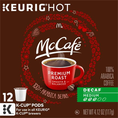 McCafe Decaf Premium Roast Keurig K-Cup, 12 ct