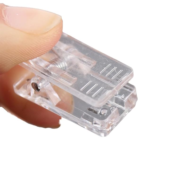 50 Pack Clear Clips for Photos - PVC Window & Wall Hanger Clamps, Multi-Purpose Clips for Christmas Lights, Posters, Papers