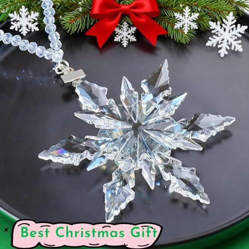 Large Crystal Snowflake Christmas Ornament Hanging Decor
