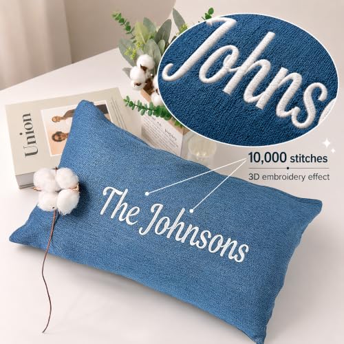 Dark Green Custom Embroidered Name Pillow - Personalized Decorative Throw Pillow for Bed, Couch, Kids & Adults