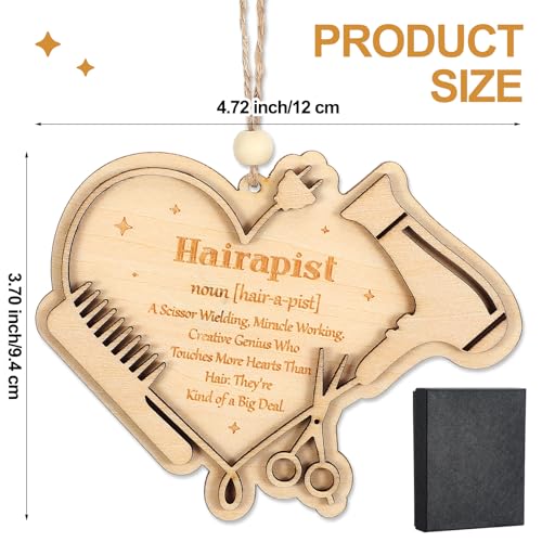 Hairstylist Christmas Tree Ornament Heart-Shaped Wooden Decor