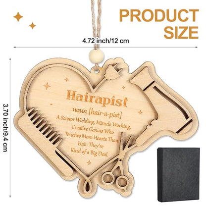 Hairstylist Christmas Tree Ornament Heart-Shaped Wooden Decor