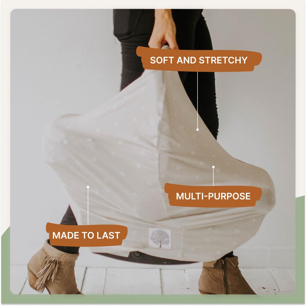 Parker Baby 4 in 1 Car Seat Cover - Stretchy Canopy, Nursing & Grocery Cart Cover | Desert Design
