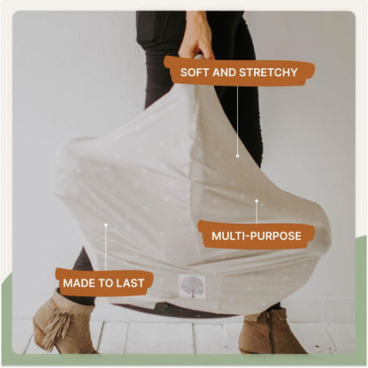 Parker Baby 4 in 1 Car Seat Cover - Stretchy Canopy, Nursing & Grocery Cart Cover | Desert Design