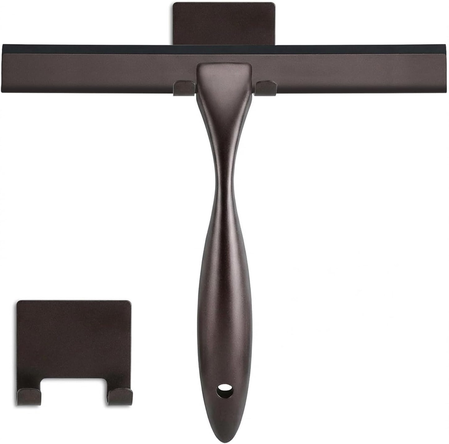 NETANY Shower Squeegee - 10-Inch Bronze Stainless Steel Tool for Streak-Free Bathroom & Shower Use