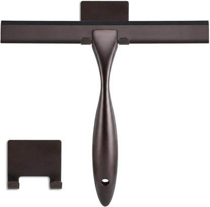 NETANY Shower Squeegee - 10-Inch Bronze Stainless Steel Tool for Streak-Free Bathroom & Shower Use