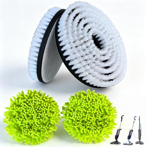 4-Pack Floor Scrub Brushes and Chenille Pads for Bissell Spinwave Mop 20393 2307