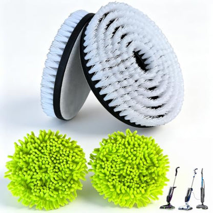 4-Pack Floor Scrub Brushes and Chenille Pads for Bissell Spinwave Mop 20393 2307