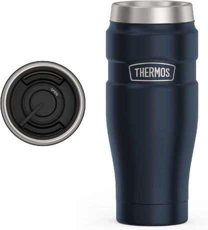 THERMOS Stainless King Vacuum-Insulated Tumbler - 16oz Midnight Blue | Leak-Proof Coffee Cup for Hot & Cold Drinks