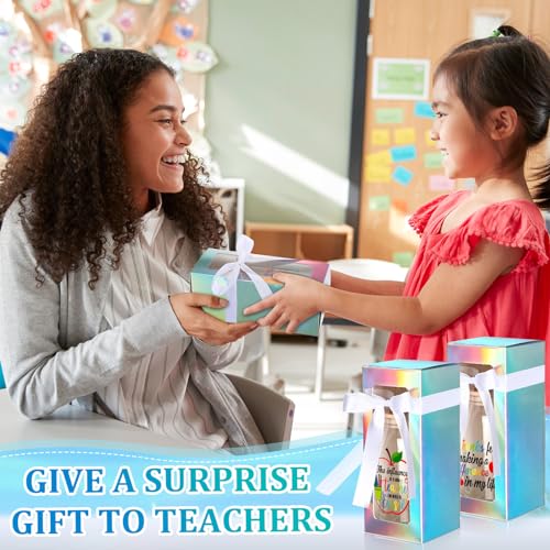 Teacher Appreciation Gifts Glass Cups Set - 12 Pcs 16 oz with Quotes & Gift Boxes - Teaching Variation