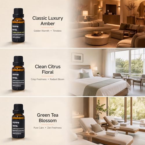 Luxury Hotel Fragrance Oil Gift Set - 6 Long-Lasting Aromatherapy Oils