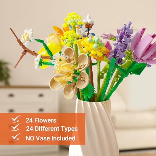 24-Pack Flower Advent Calendar for Christmas Decoration & Gift Set