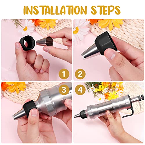 Icing Decoration Gun Set Dessert Decorating Decorator Syringe Cake Decorating Tool 6 Russian Piping Icing Nozzles Cream Scraper Cupcake Frosting Filling Injector Cake Icing Tools