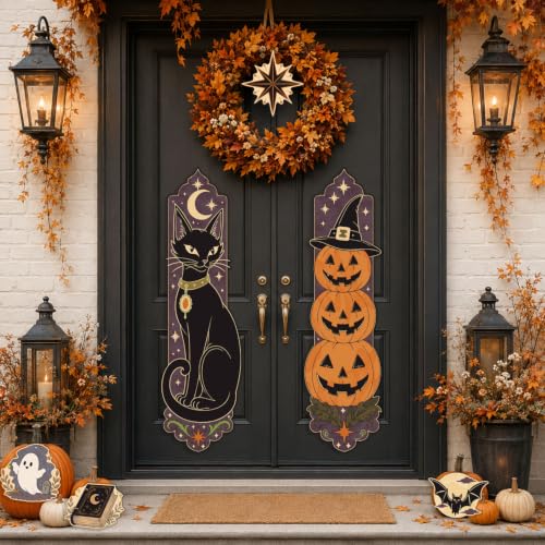 Halloween Door Decorations Set - Large Cutouts for Home & Party Decor