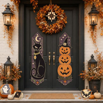 Halloween Door Decorations Set - Large Cutouts for Home & Party Decor