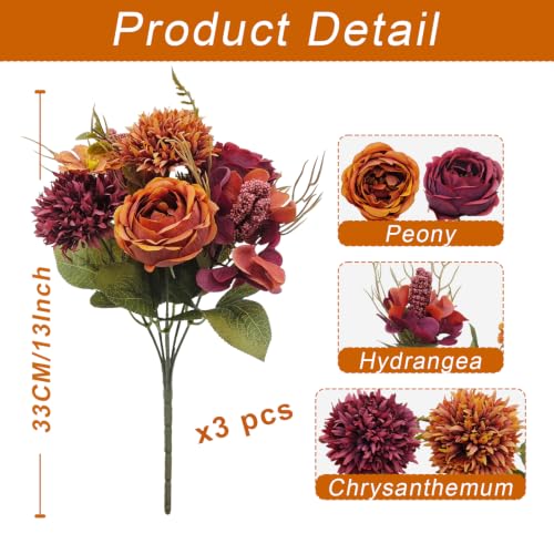 Artificial Fall Flowers Bouquet - Autumn Floral Arrangements for Home Decor